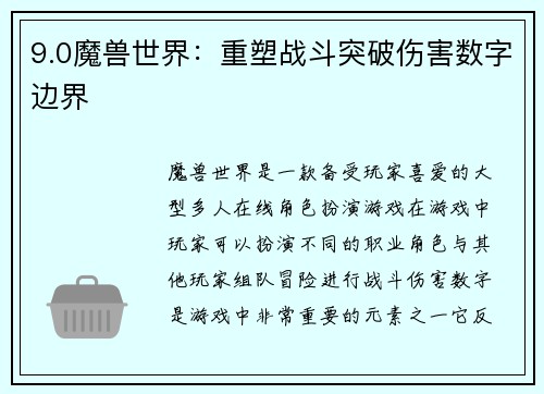 9.0魔兽世界：重塑战斗突破伤害数字边界
